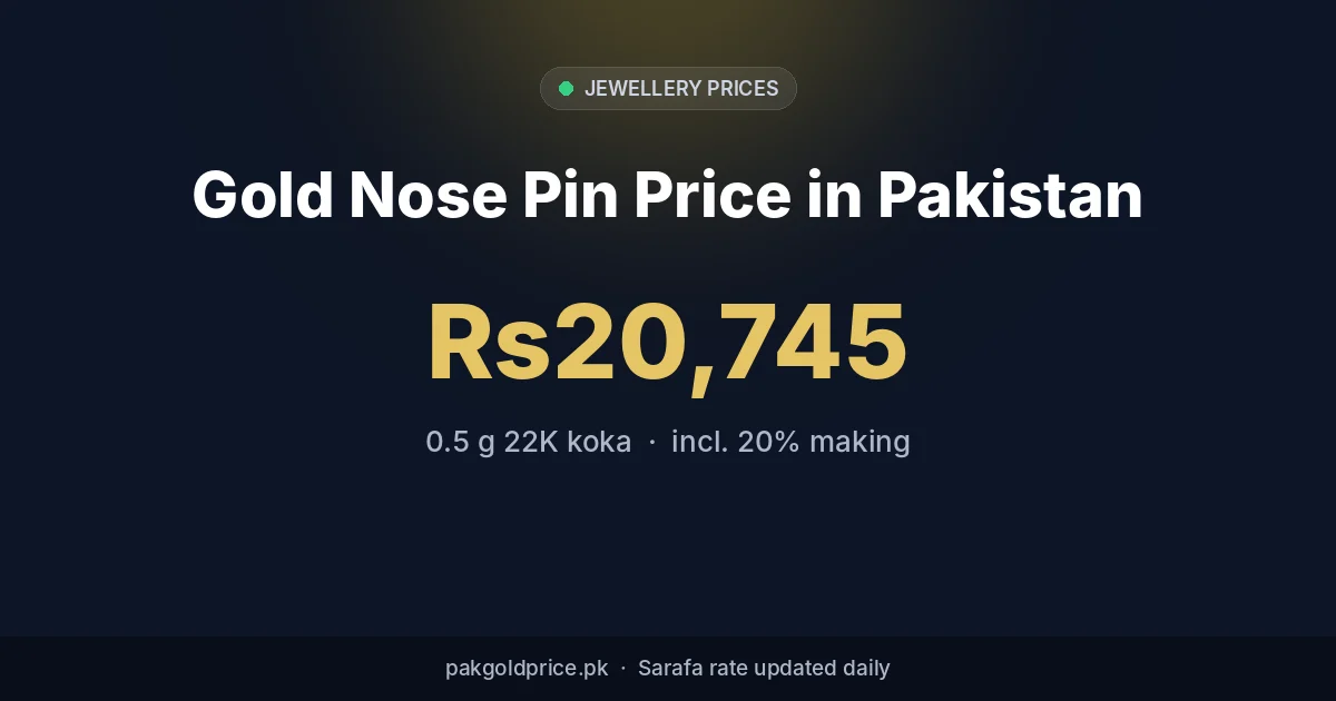 Gold nose pin price in Pakistan today