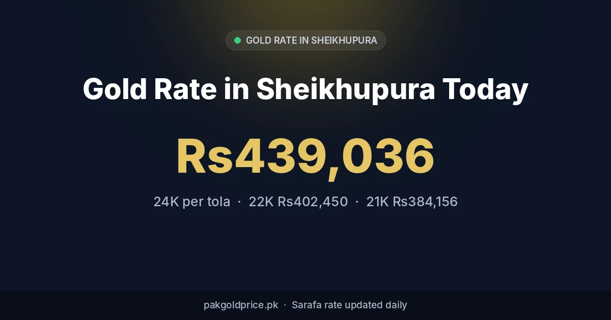 Gold rate in Sheikhupura today: 24K per tola